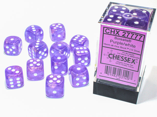 Chessex: 16mm 12D6 Dice Block - Borealis