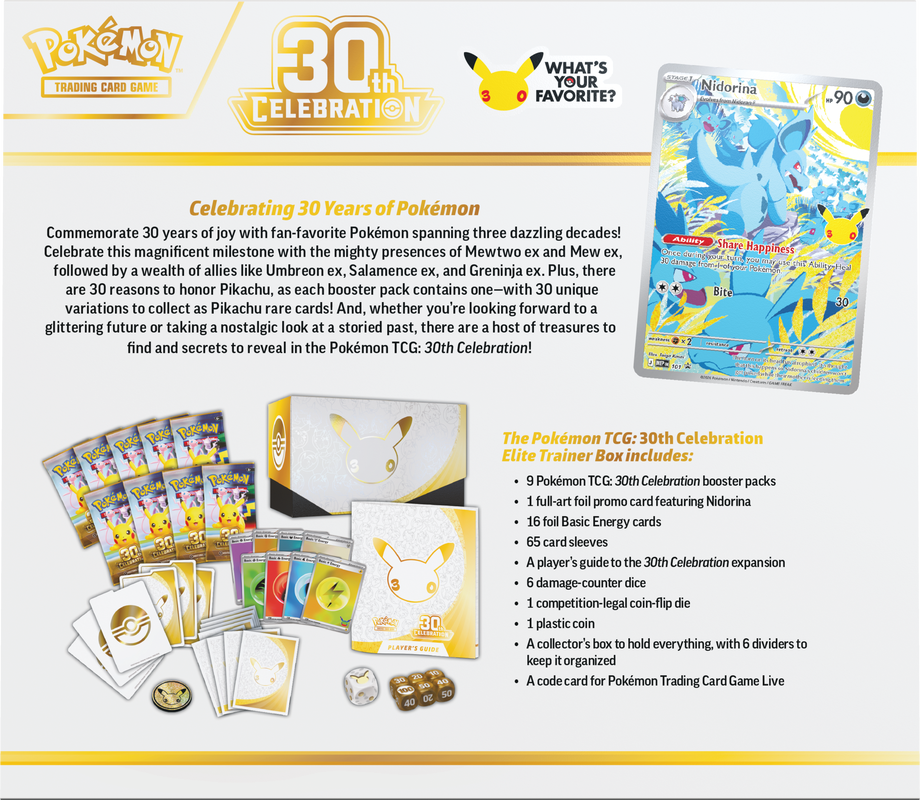 Pokemon 30th Celebration - Elite Trainer Box **Pre-Order**