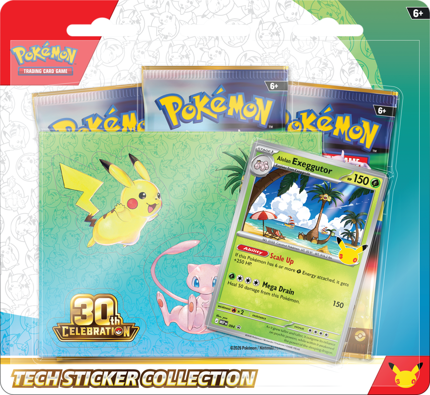 Pokemon 30th Celebration - Tech Sticker Collection **Pre-Order**