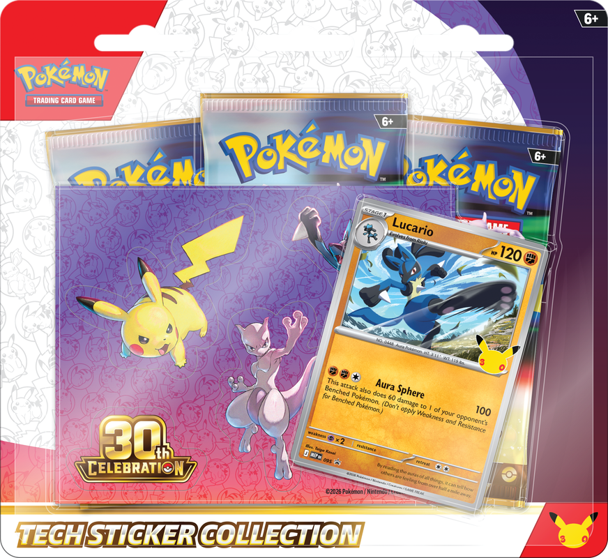 Pokemon 30th Celebration - Tech Sticker Collection **Pre-Order**