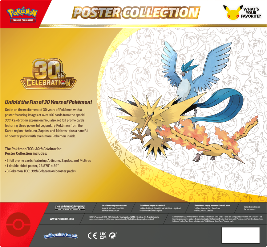 Pokemon 30th Celebration - Poster Collection **Pre-Order**