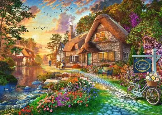 World Jigsaw Puzzle Championship - Down the Lane No.8 - Cottage Lane 1000pcs