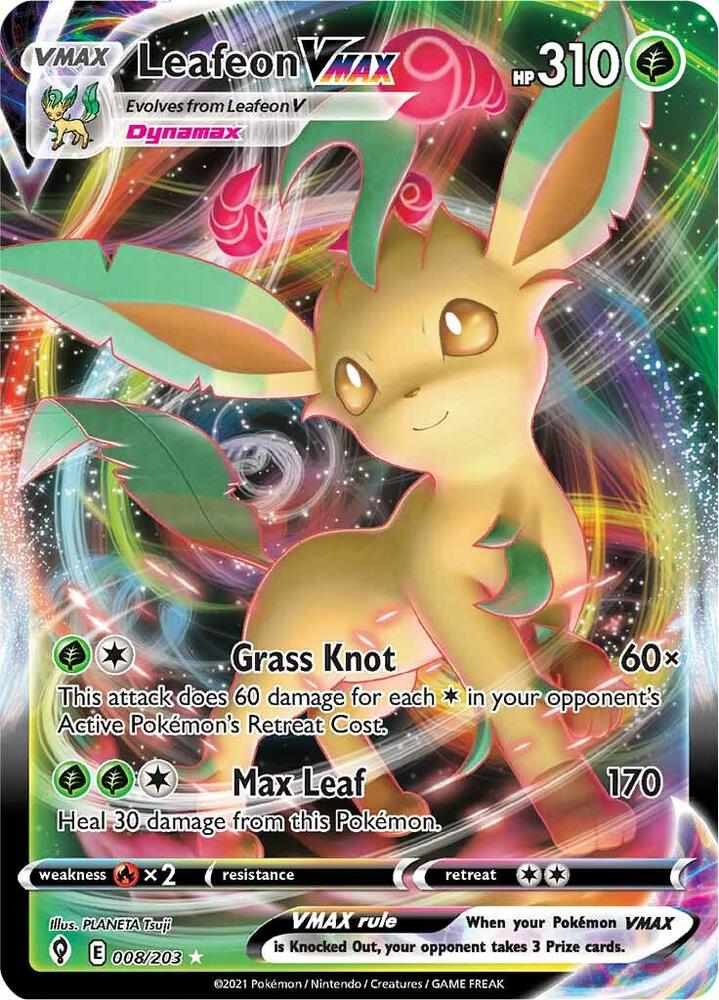 Leafeon VMAX - Evolving Skies - 008/203 (Holofoil)