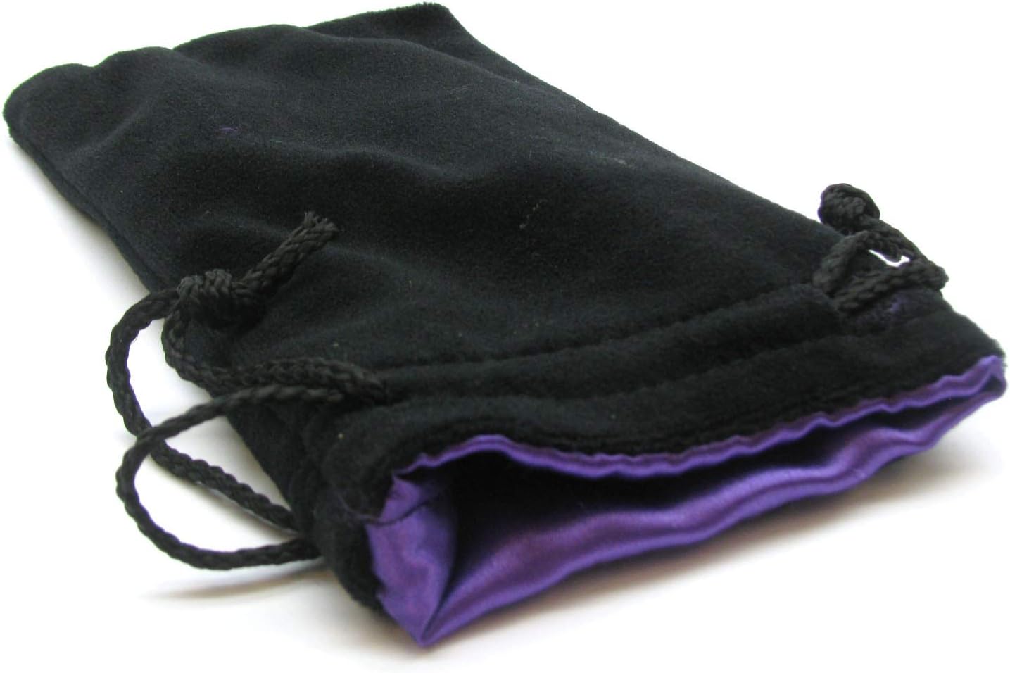 Dice Bag: Large Satin Lined Black/Purple