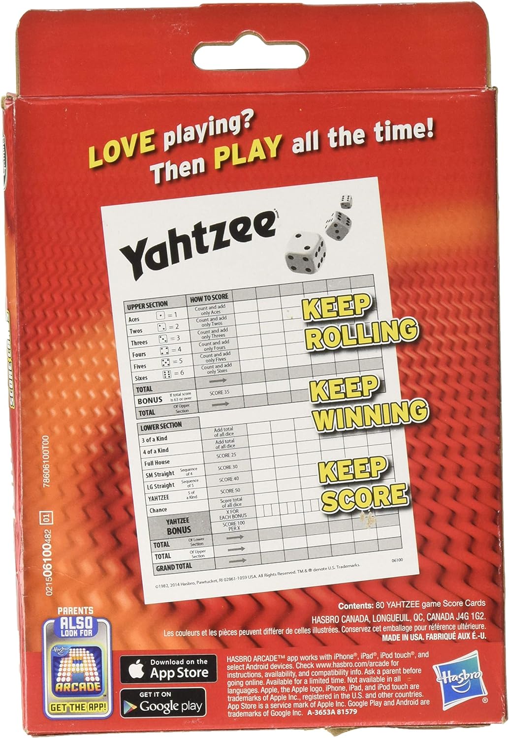 Yahtzee Scorecards