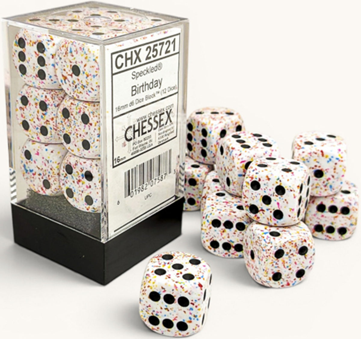 Chessex: 16mm 12D6 Dice Block - Speckled **Pre-Order**