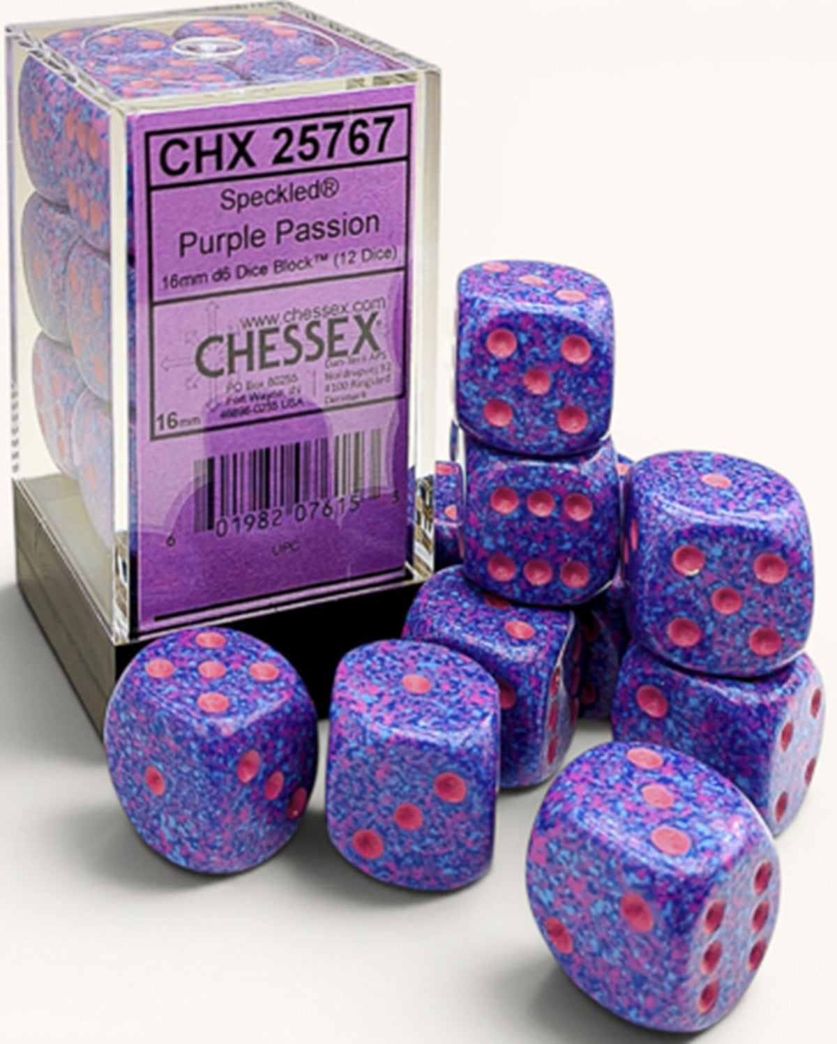 Chessex: 16mm 12D6 Dice Block - Speckled **Pre-Order**