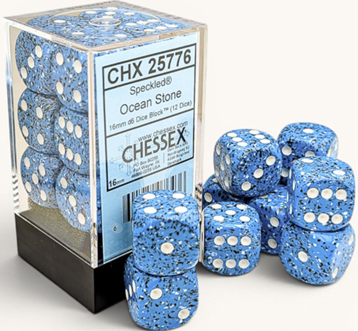 Chessex: 16mm 12D6 Dice Block - Speckled **Pre-Order**