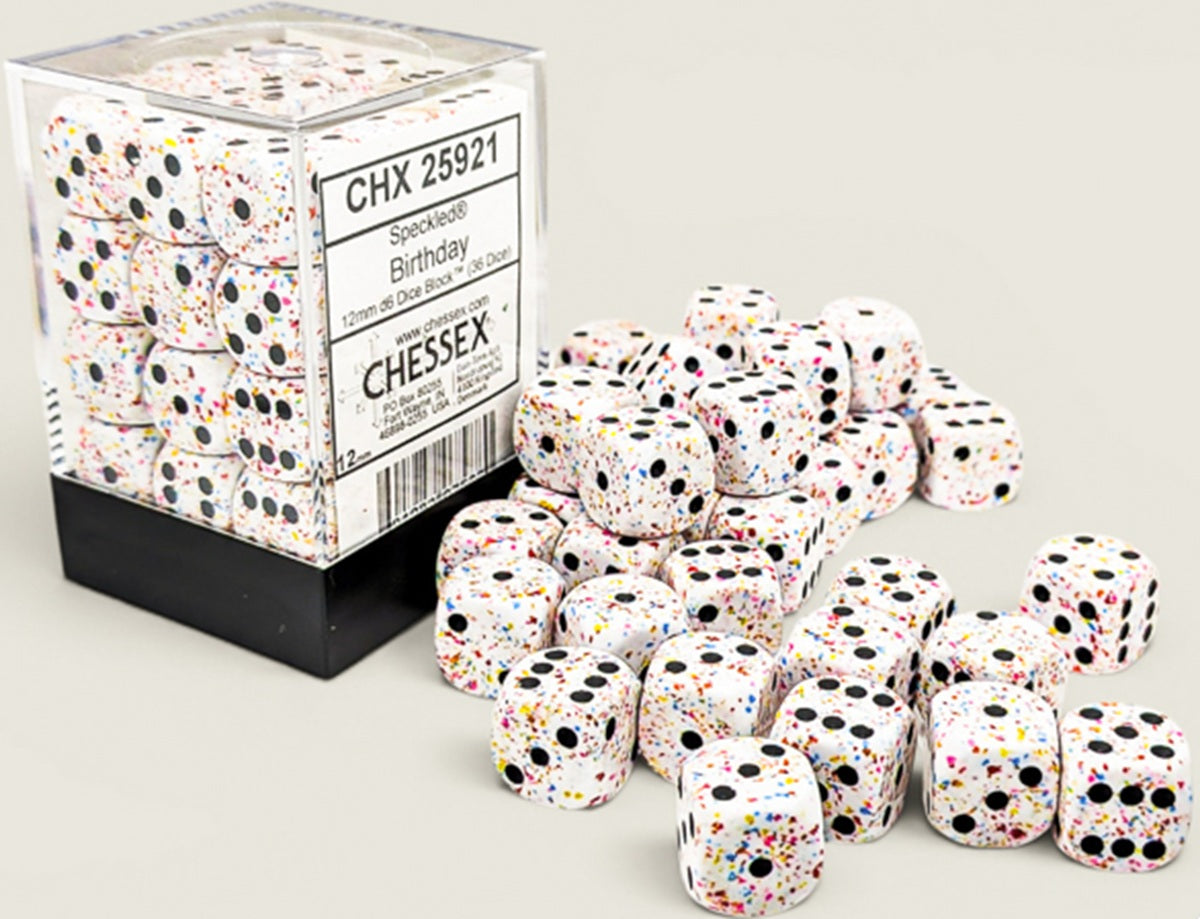 Chessex: 12mm 36D6 Dice Block - Speckled **Pre-Order**