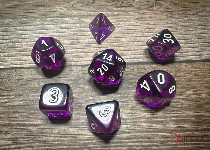 Translucent 7 Die Set Purple/White