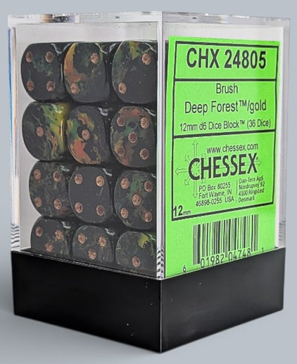 Chessex: 12mm 36D6 Dice Block - Brush