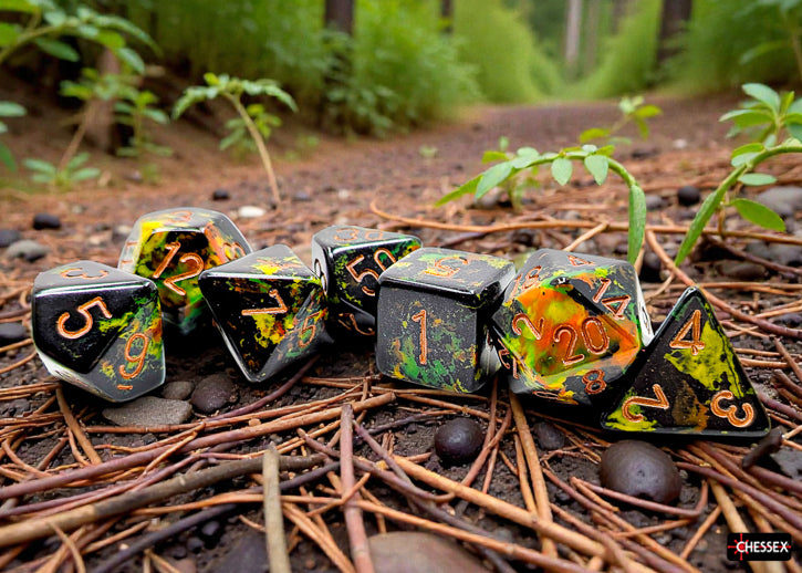 Chessex: Polyhedral 7-Dice Set - Brush