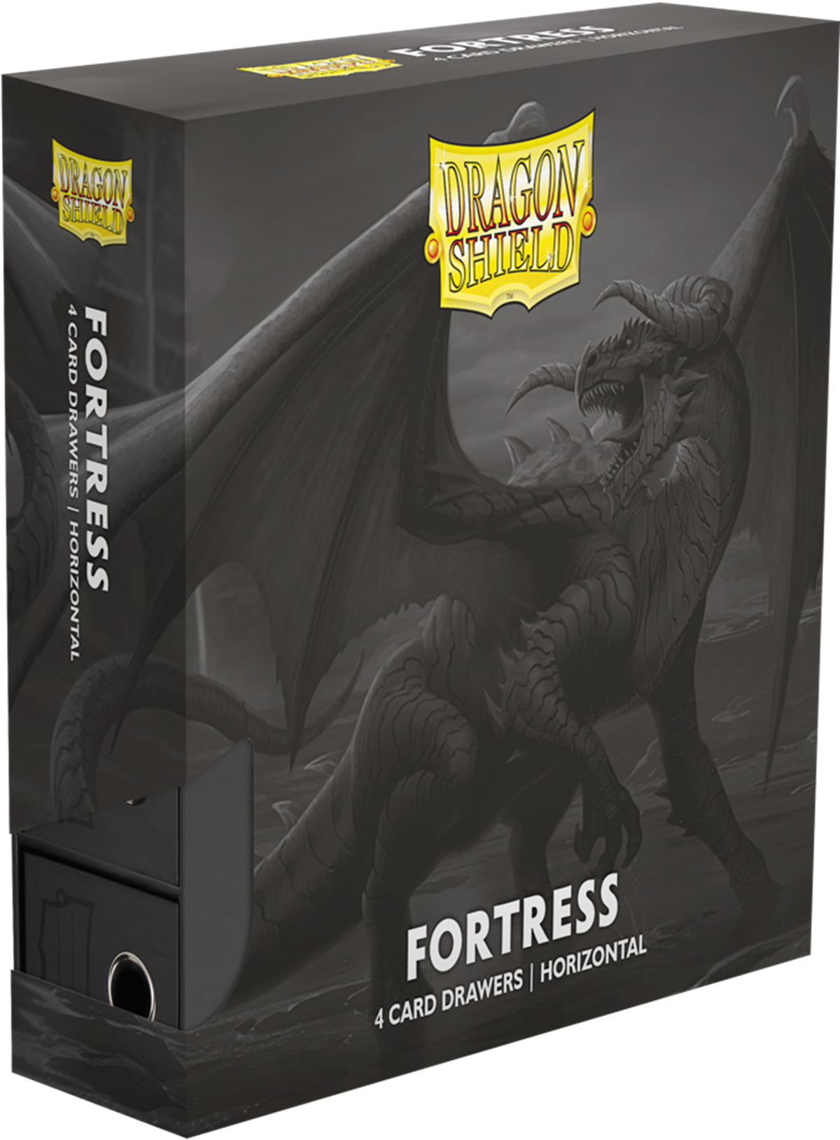 Dragon Shield Fortress Card Drawers Horizontal 4 Row Black