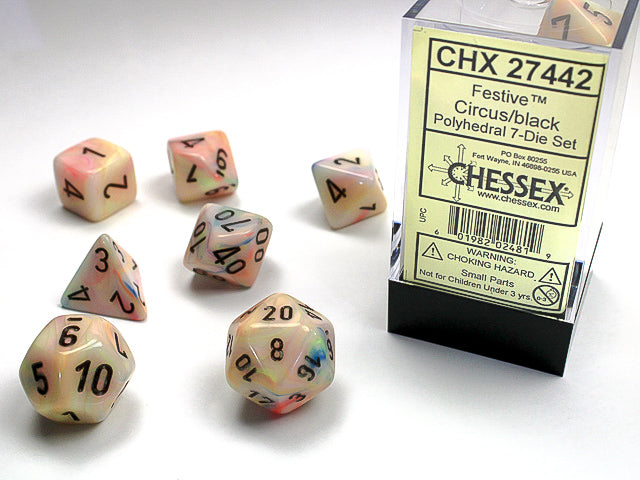 Chessex: Polyhedral 7-Dice Set - Festive
