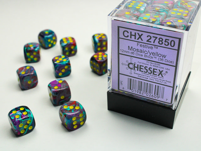 Chessex: 12mm 36D6 Dice Block - Festive