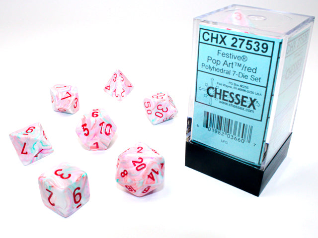 Chessex: Polyhedral 7-Dice Set - Festive