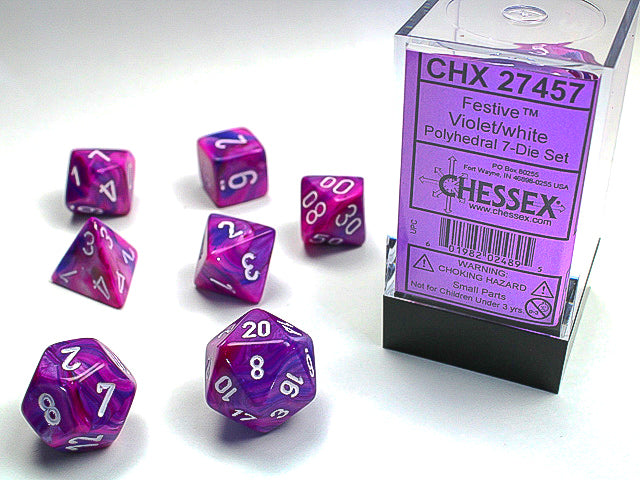 Chessex: Polyhedral 7-Dice Set - Festive