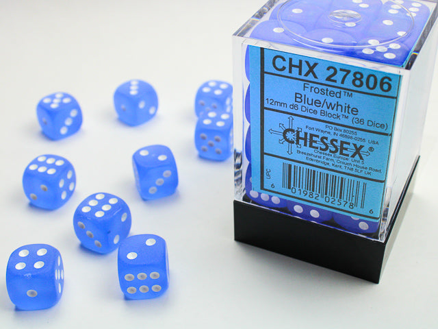 Chessex: 12mm 36D6 Dice Block - Frosted