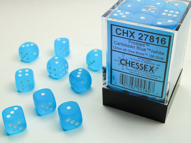 Chessex: 12mm 36D6 Dice Block - Frosted