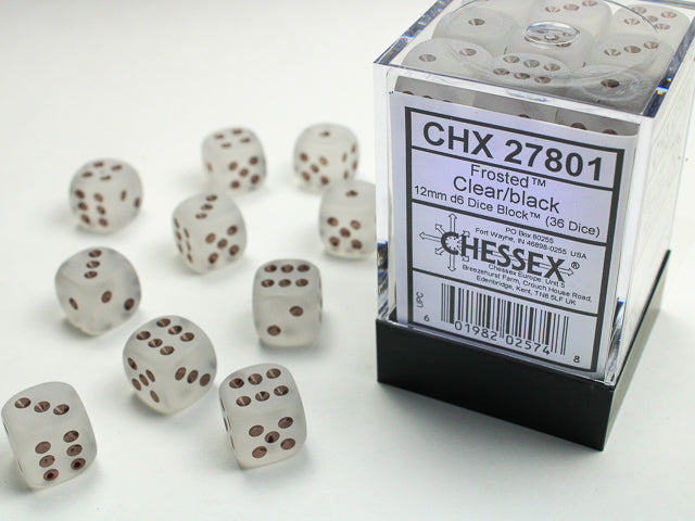 Chessex: 12mm 36D6 Dice Block - Frosted