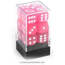 Chessex: 16mm 12D6 Dice Block - Frosted