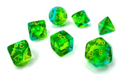 Gemini 7-Die Set Translucent Green Teal/Yellow