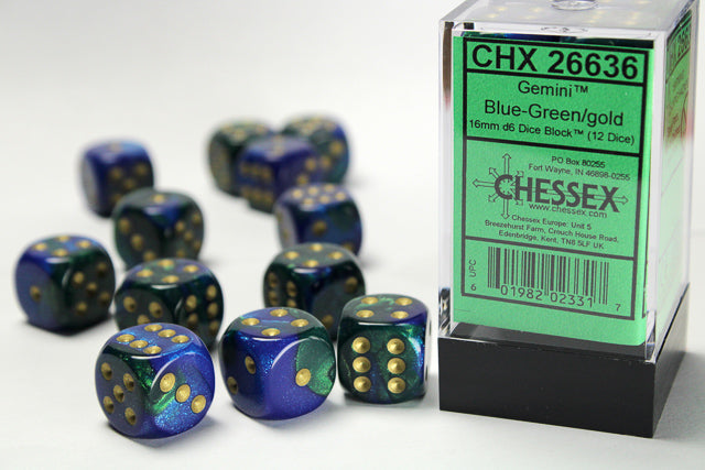 Chessex: 16mm 12D6 Dice Block - Gemini