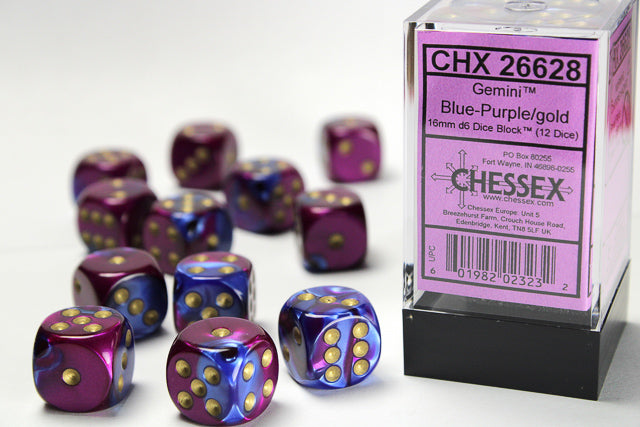 Chessex: 16mm 12D6 Dice Block - Gemini