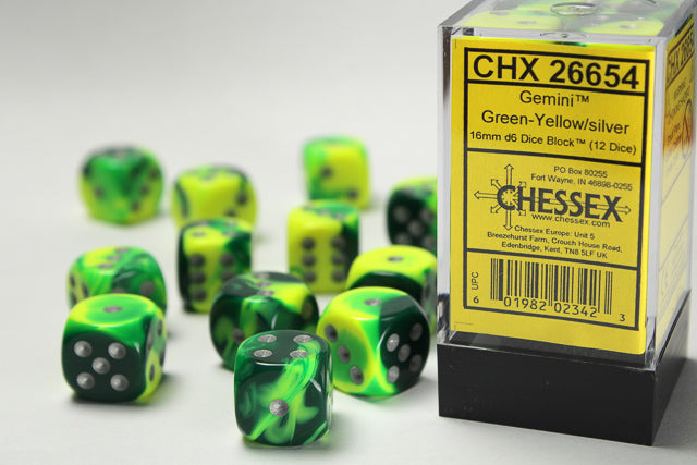 Chessex: 16mm 12D6 Dice Block - Gemini