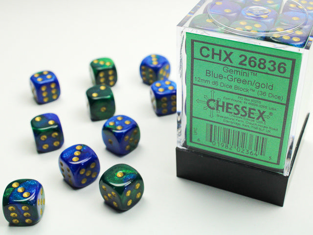 Chessex: 12mm 36D6 Dice Block - Gemini