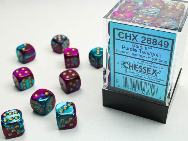 Chessex: 12mm 36D6 Dice Block - Gemini