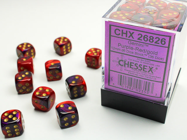 Chessex: 12mm 36D6 Dice Block - Gemini