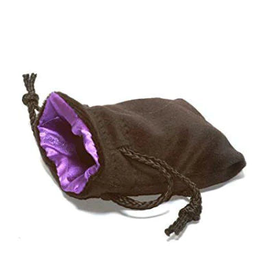 Dice Bag: Small Satin Lined Black/Purple