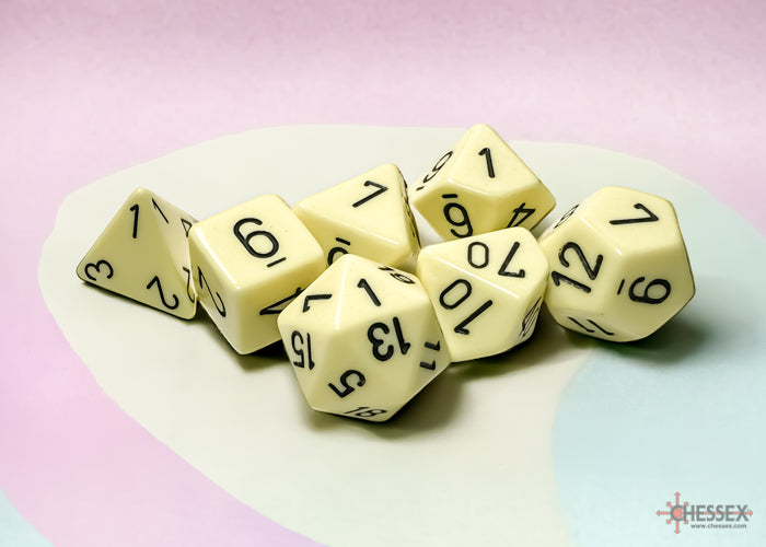 Opaque 7-Die Set Pastel Yellow/Black