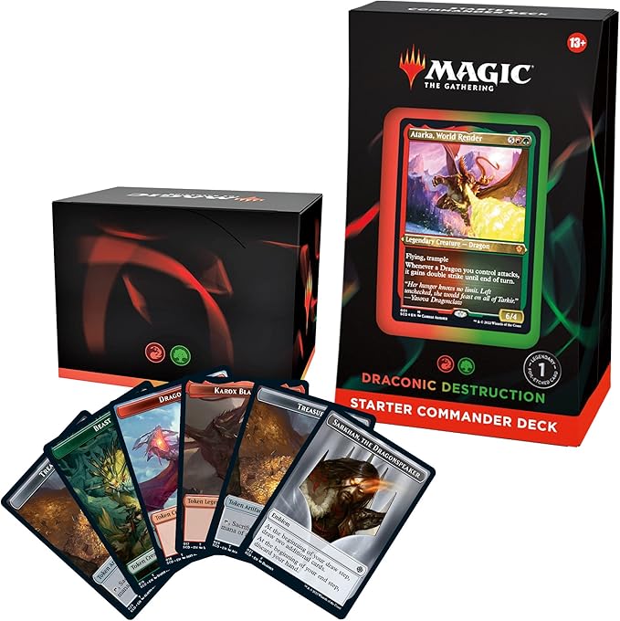 Magic: The Gathering Starter Commander Deck – Draconic Destruction (Red-Green) | Ready-to-Play Deck for Beginners
