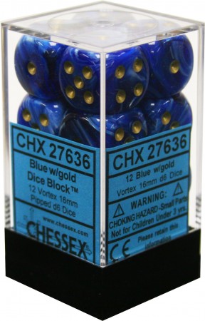 Chessex: 16mm 12D6 Dice Block - Vortex