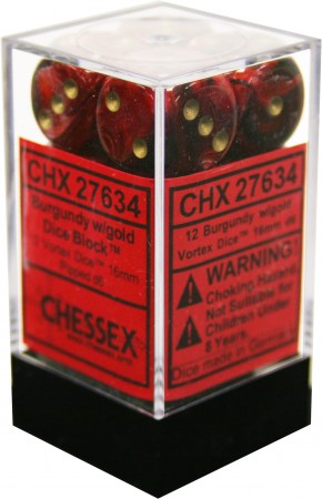Chessex: 16mm 12D6 Dice Block - Vortex