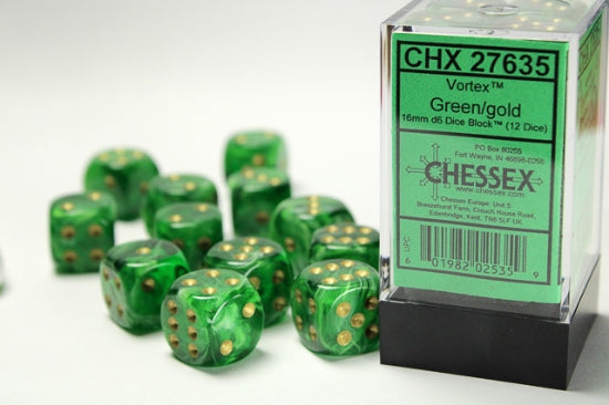 Chessex: 16mm 12D6 Dice Block - Vortex