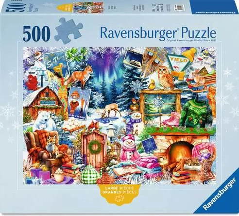 Winter Mountain Village 500 Large pc Puzzle