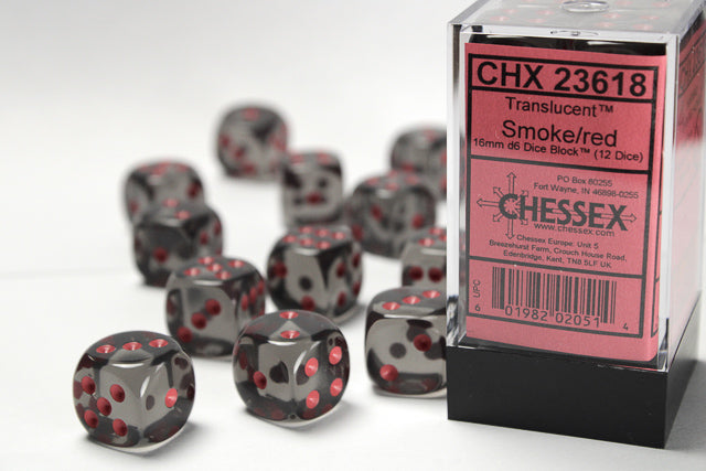 Translucent 12D6 Smoke/Red