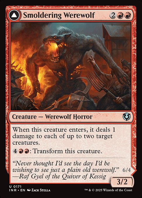 Smoldering Werewolf // Erupting Dreadwolf - Innistrad Remastered - 171