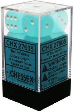 Chessex: 16mm 12D6 Dice Block - Frosted