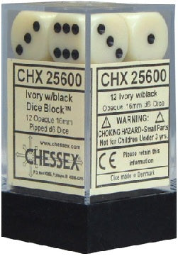 Opaque 12D6 Ivory/Black 16mm