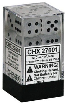Chessex: 16mm 12D6 Dice Block - Frosted