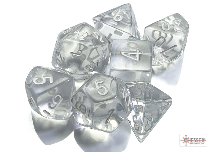 Translucent 7-Die Set Clear/White